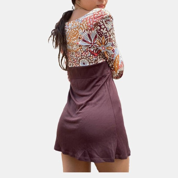 Amazing Vintage Emilio Pucci Brown Longsleeve Mini Dress Size XS - Picture 2 of 4